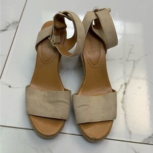 J. Crew Tan Espadrille Sandals Size 8